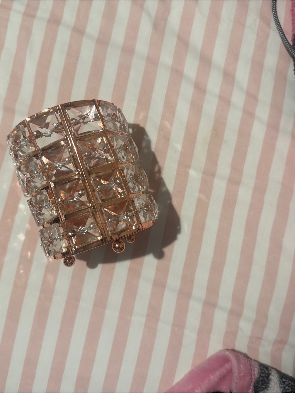 Crystal Grid Rose Gold Makeup Holder
